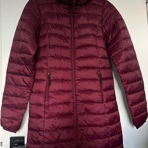 Women's Burgundy Puffer Coat